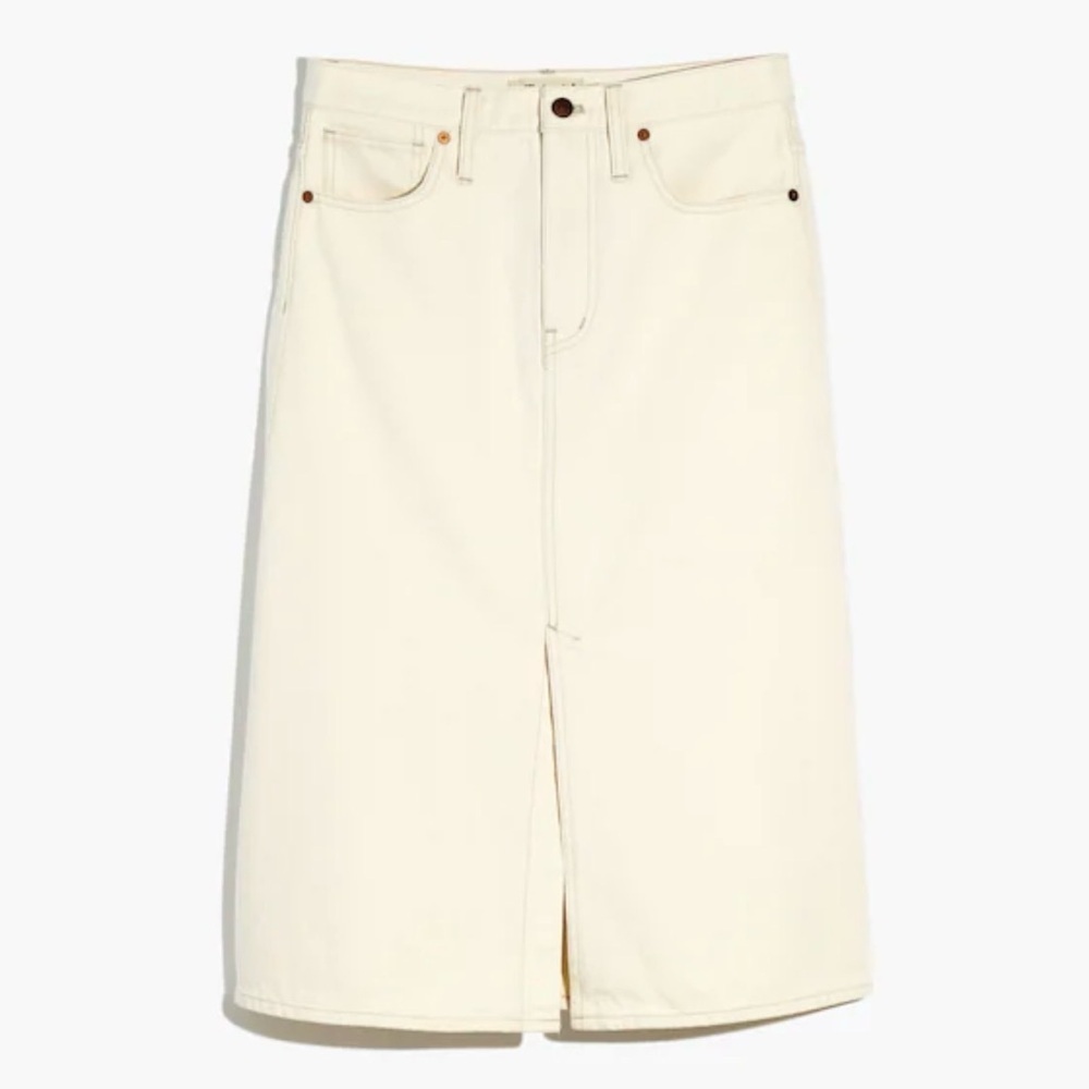 Madewell Denim A-Line Midi Skirt in Vintage Canvas Wash. Size 30. See Pics